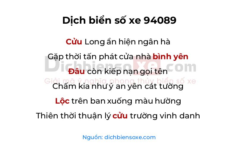 Dịch thơ biển số 94089