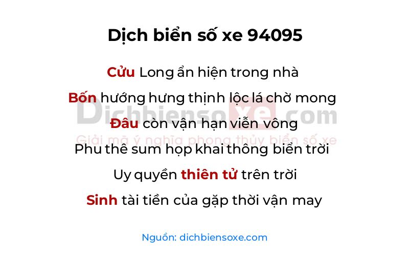 Dịch thơ biển số 94095