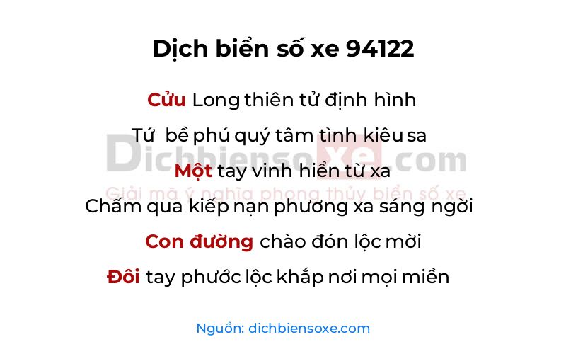 Dịch thơ biển số 94122