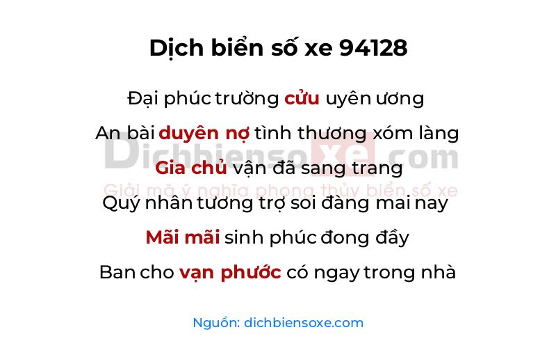 Dịch thơ biển số 94128
