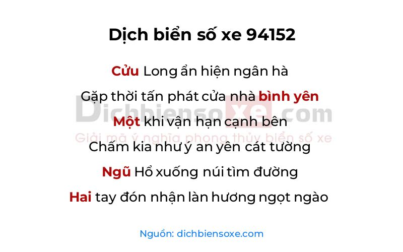 Dịch thơ biển số 94152