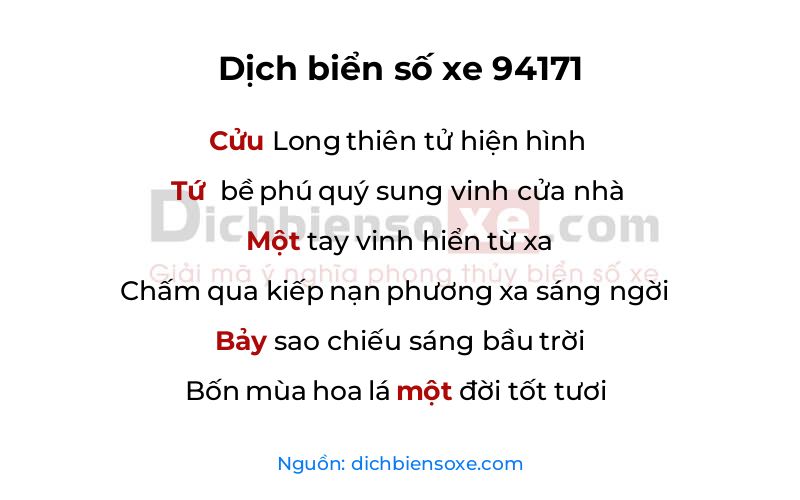 Dịch thơ biển số 94171