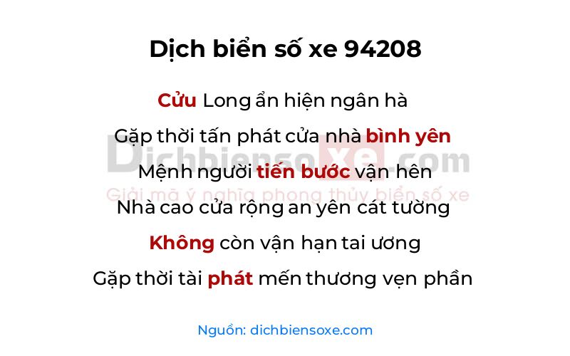 Dịch thơ biển số 94208