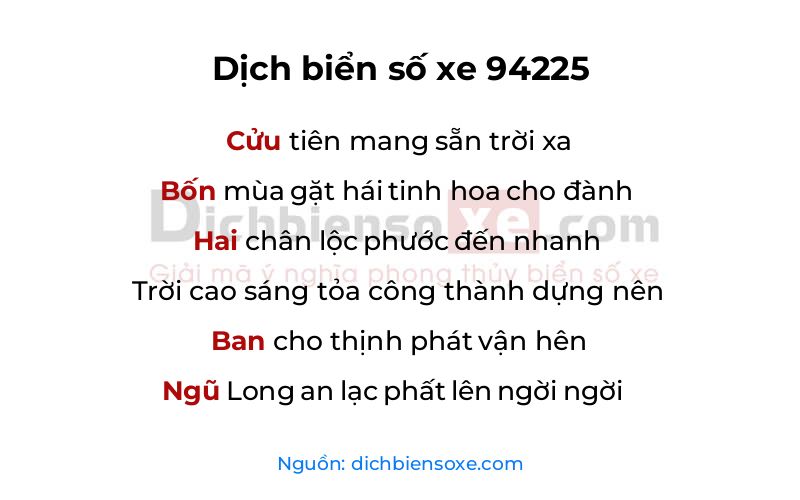 Dịch thơ biển số 94225