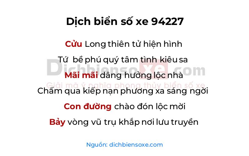 Dịch thơ biển số 94227