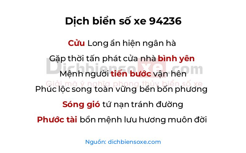 Dịch thơ biển số 94236