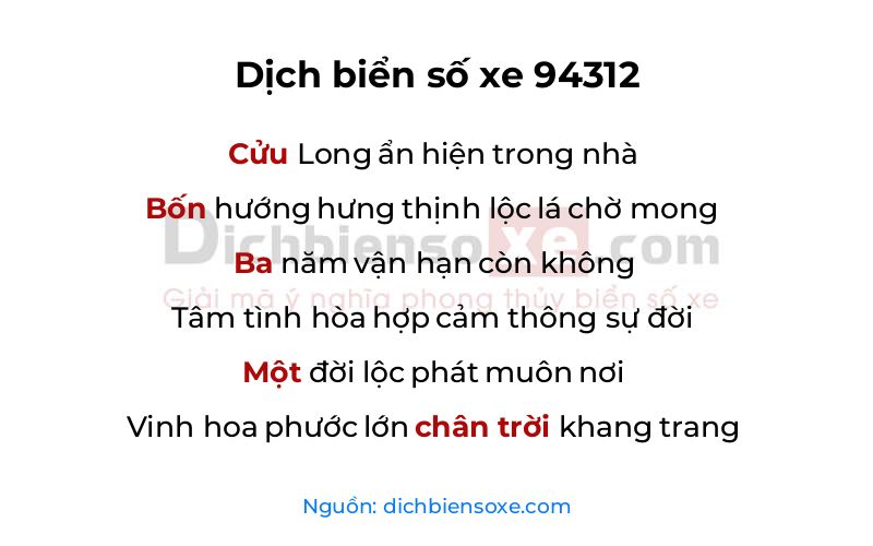 Dịch thơ biển số 94312