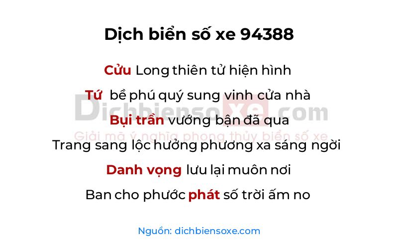 Dịch thơ biển số 94388