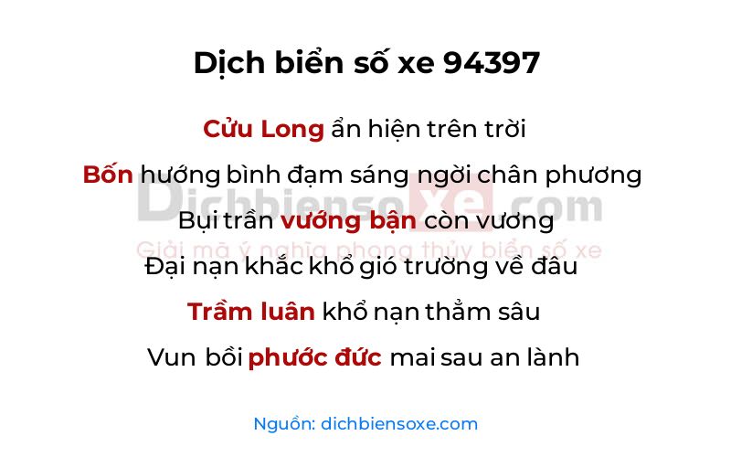 Dịch thơ biển số 94397