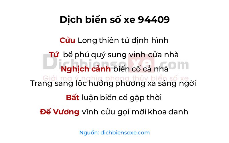 Dịch thơ biển số 94409