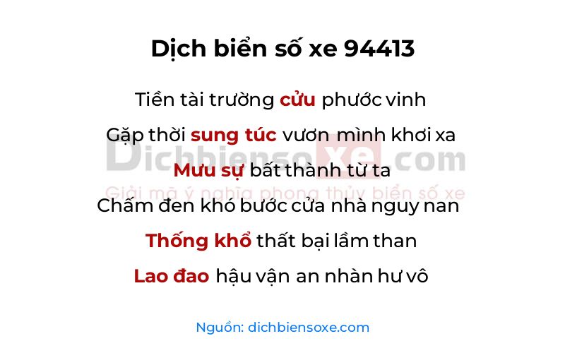 Dịch thơ biển số 94413