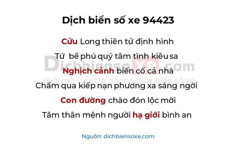 Dịch thơ biển số 94423