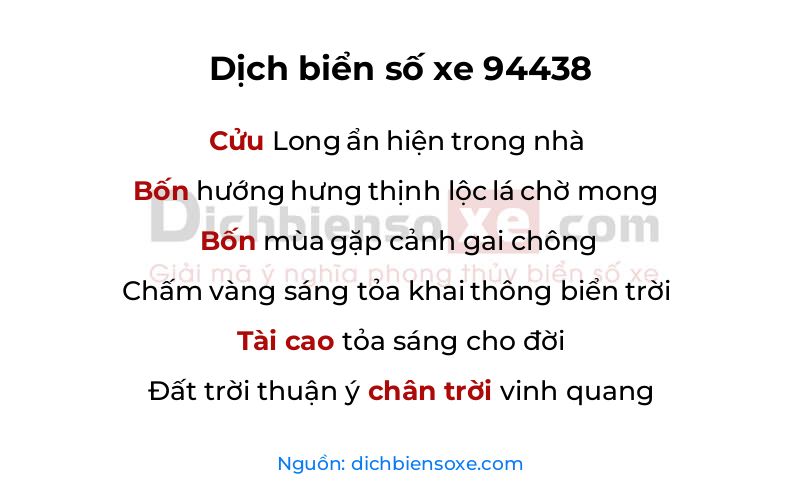 Dịch thơ biển số 94438