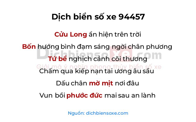Dịch thơ biển số 94457