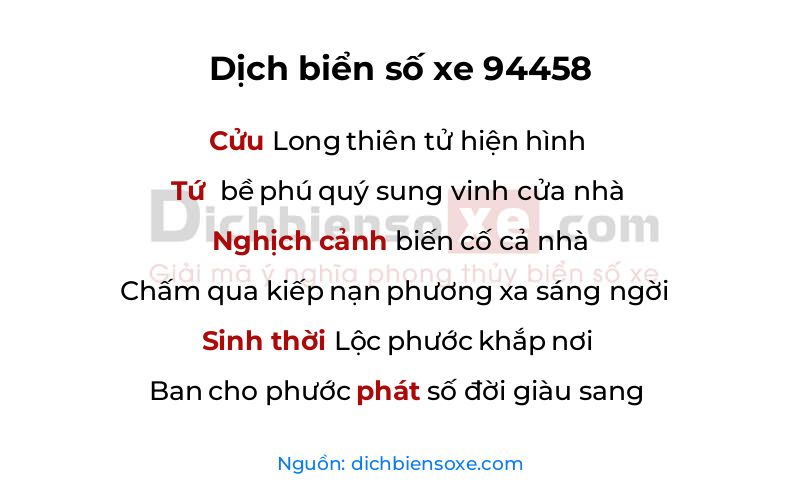 Dịch thơ biển số 94458