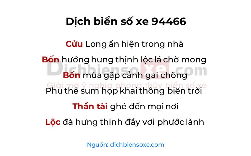 Dịch thơ biển số 94466