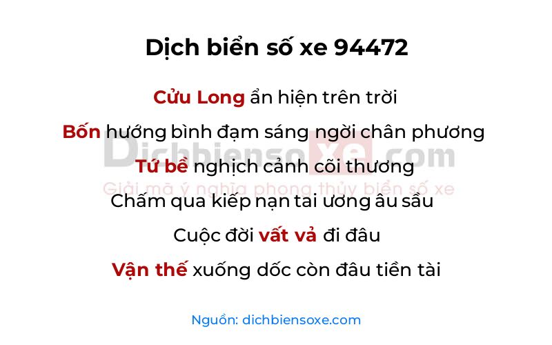Dịch thơ biển số 94472