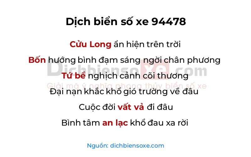Dịch thơ biển số 94478