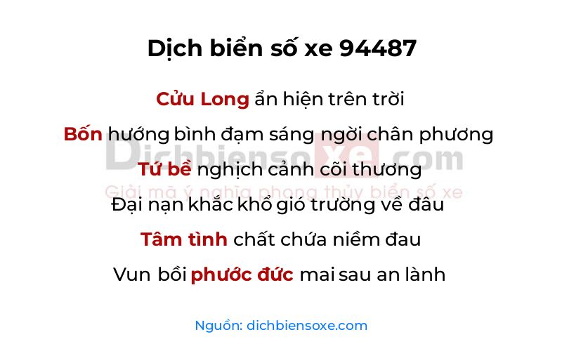 Dịch thơ biển số 94487