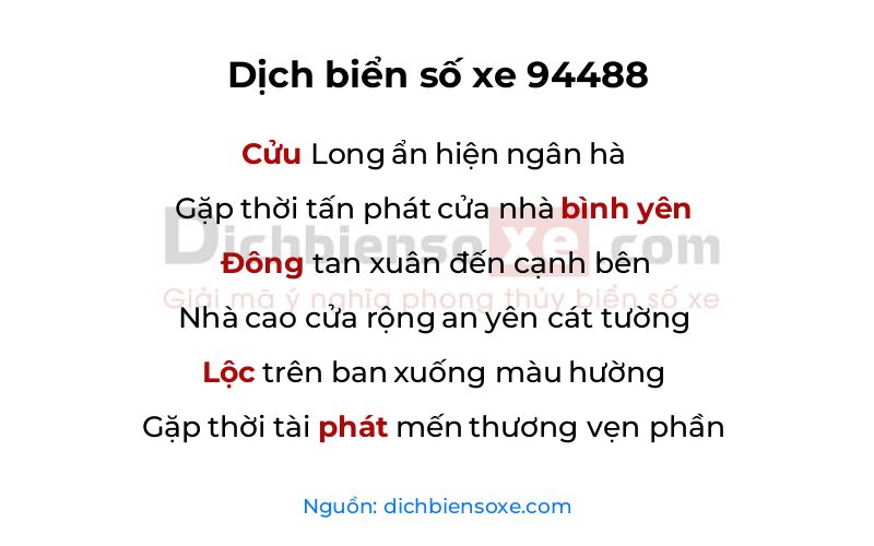 Dịch thơ biển số 94488