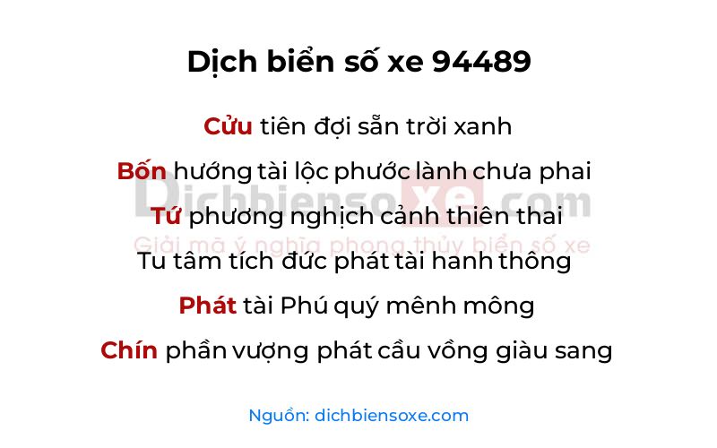 Dịch thơ biển số 94489