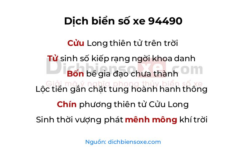 Dịch thơ biển số 94490