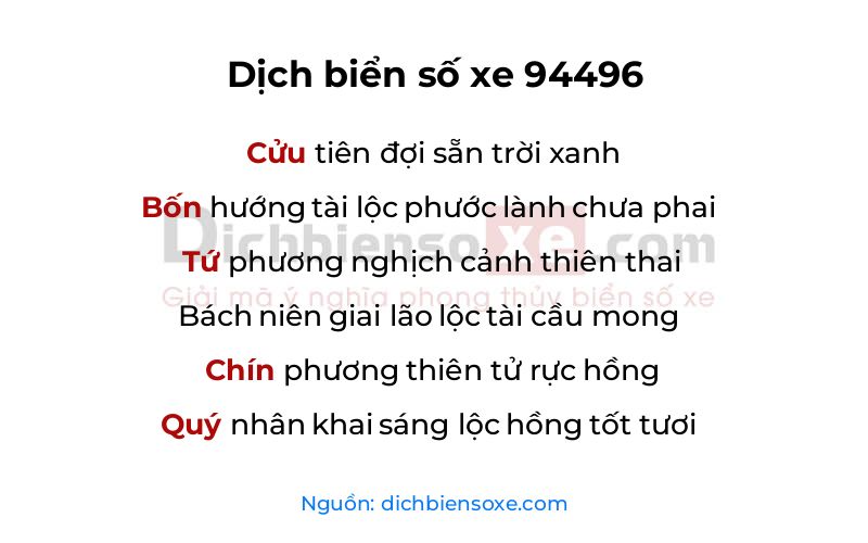 Dịch thơ biển số 94496