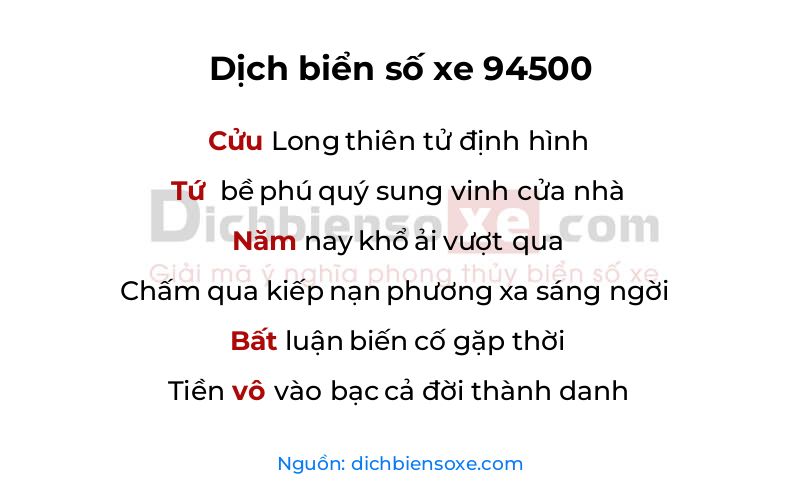 Dịch thơ biển số 94500