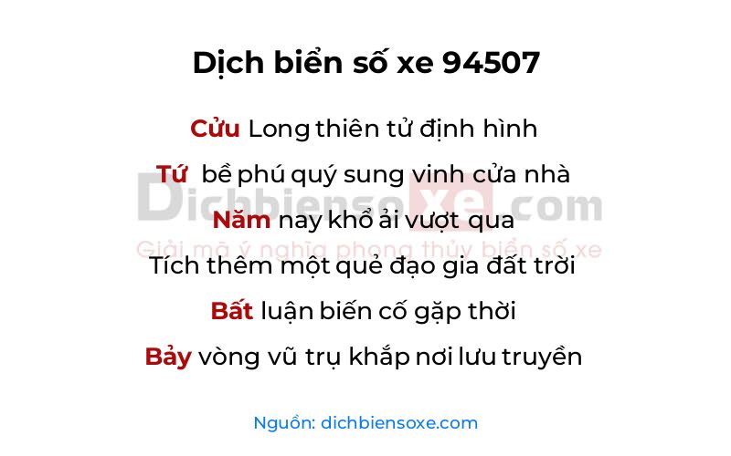 Dịch thơ biển số 94507
