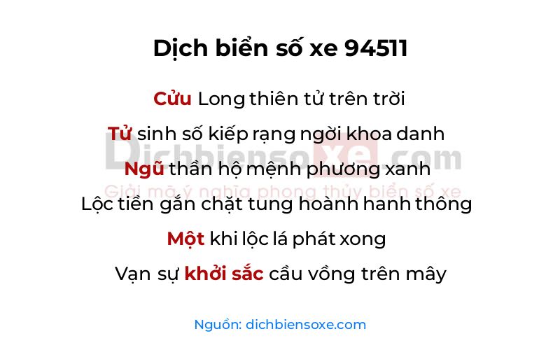 Dịch thơ biển số 94511