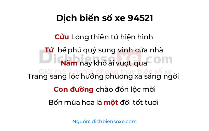 Dịch thơ biển số 94521