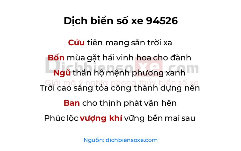 Dịch thơ biển số 94526