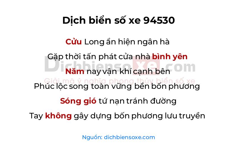 Dịch thơ biển số 94530