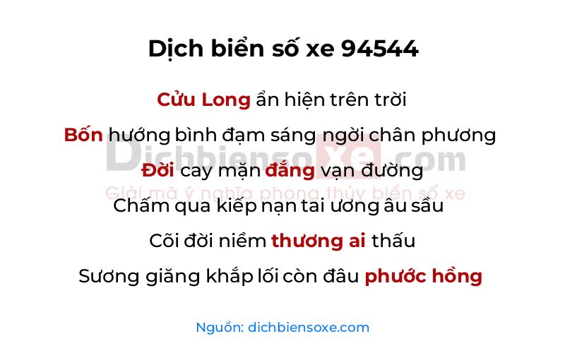 Dịch thơ biển số 94544