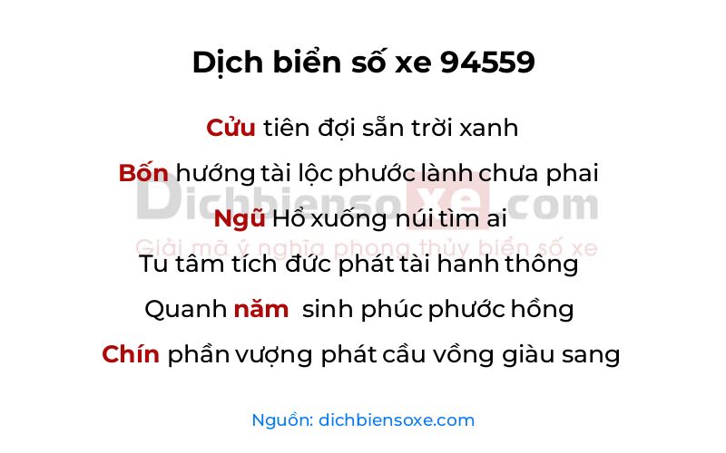 Dịch thơ biển số 94559
