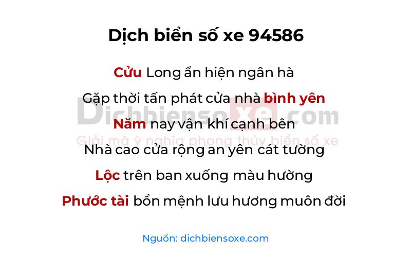 Dịch thơ biển số 94586