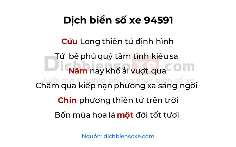 Dịch thơ biển số 94591