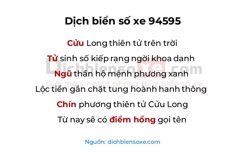 Dịch thơ biển số 94595
