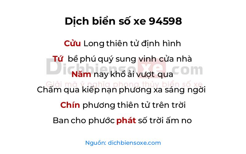 Dịch thơ biển số 94598