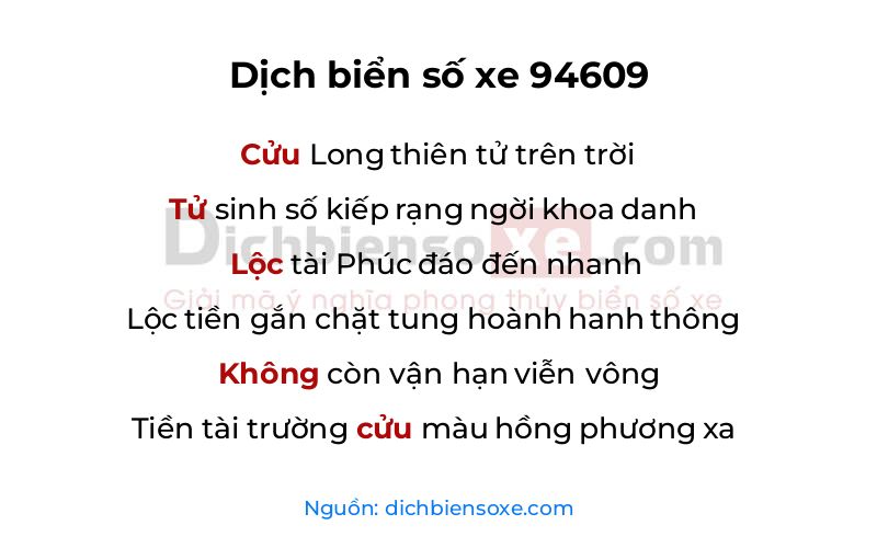 Dịch thơ biển số 94609