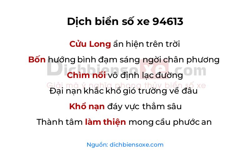 Dịch thơ biển số 94613