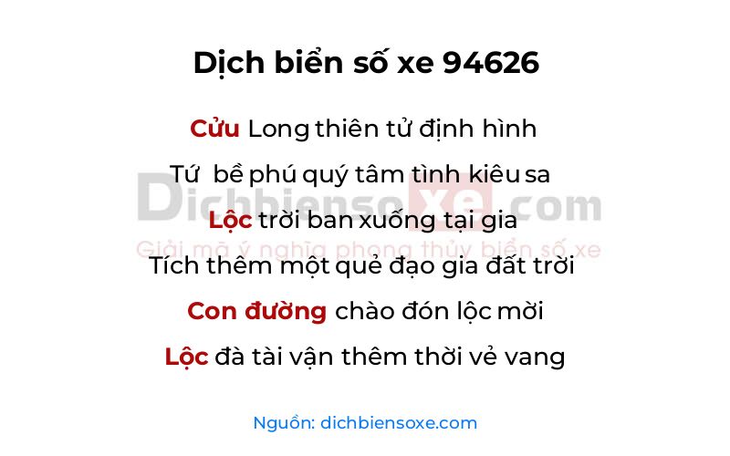 Dịch thơ biển số 94626