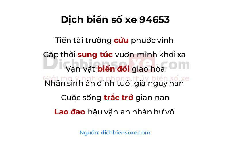 Dịch thơ biển số 94653