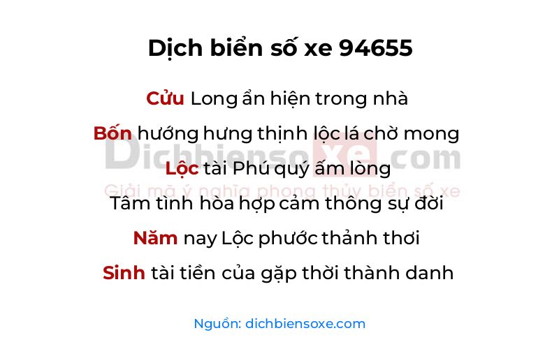 Dịch thơ biển số 94655