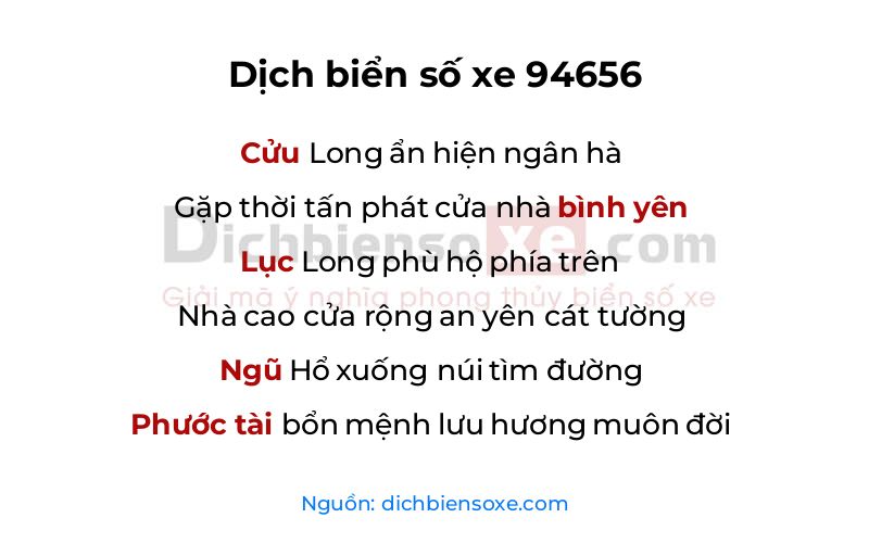 Dịch thơ biển số 94656