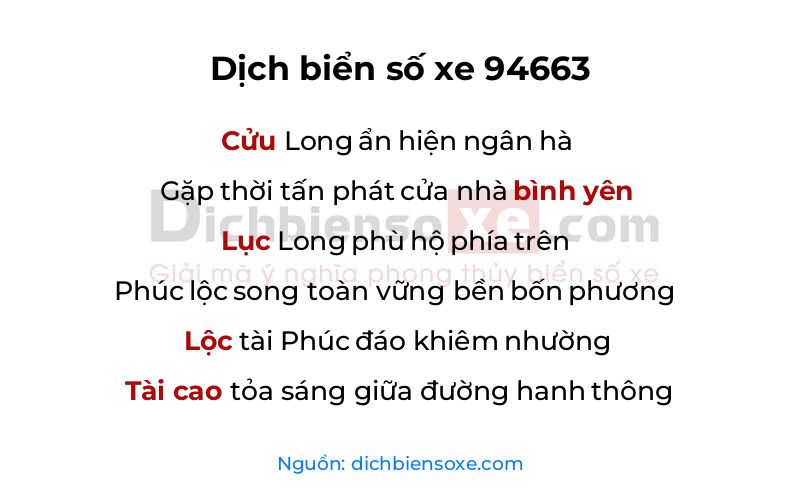 Dịch thơ biển số 94663
