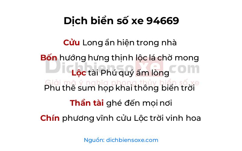 Dịch thơ biển số 94669