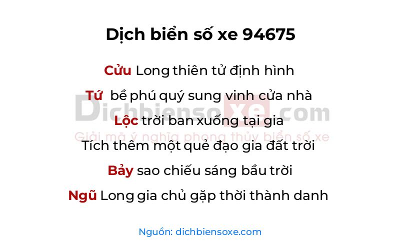 Dịch thơ biển số 94675