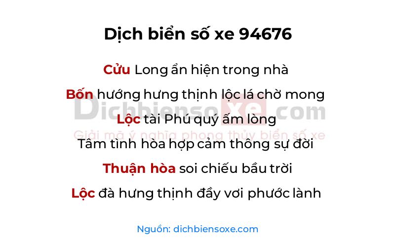 Dịch thơ biển số 94676
