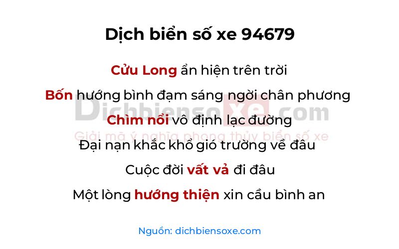 Dịch thơ biển số 94679